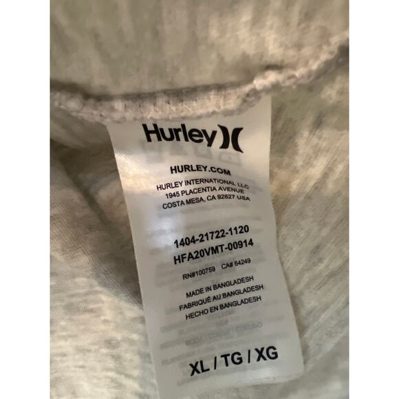 Hurley Men's Light Gray Long Sleeve Soft Graphic T-Shirt Men's Size XL - Picture 3 of 4